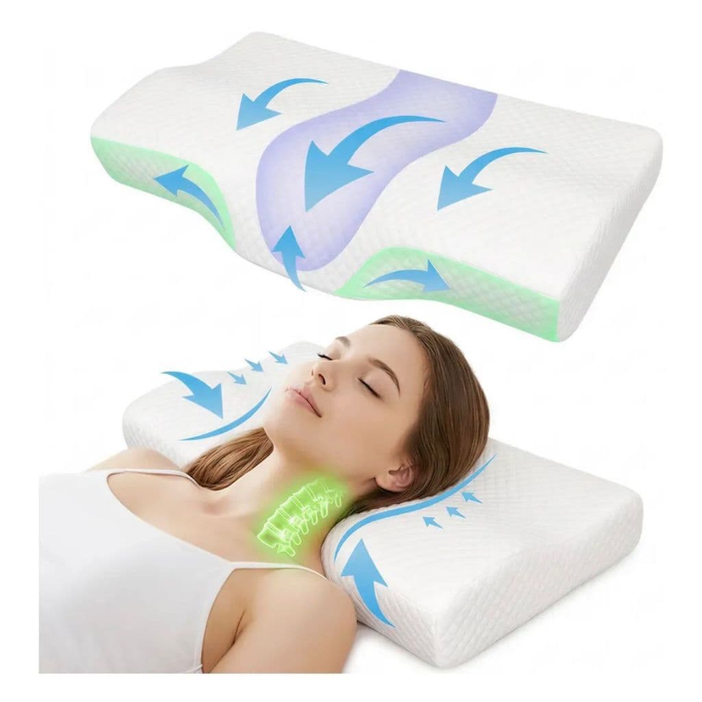 Travesseiro Cervical NASA Viscoelástico Ortopédico 12cm altura– Capa com Zíper espuma viscoelastica suporte firme