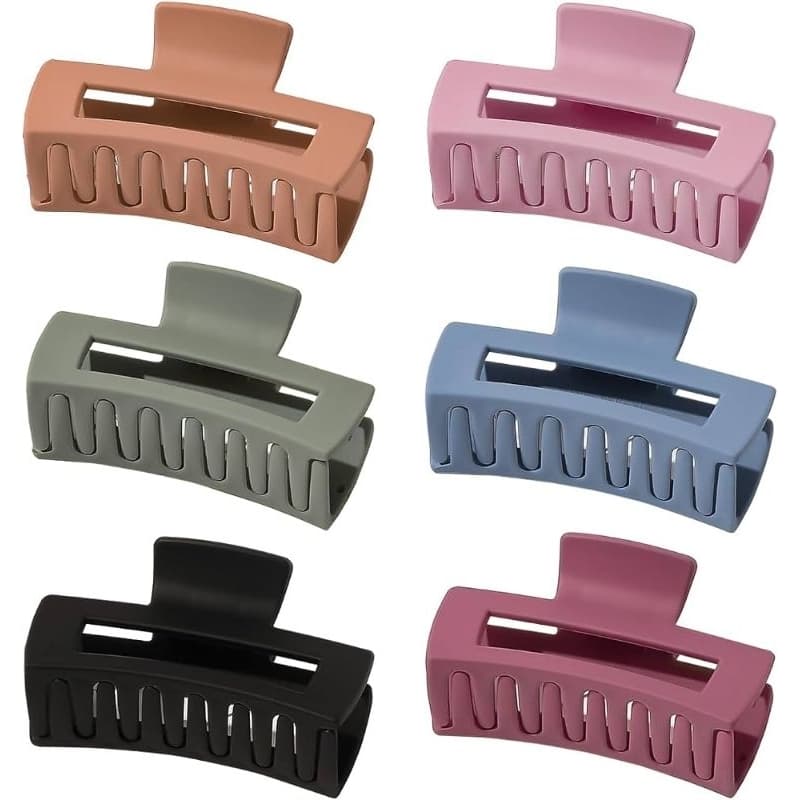 Presilha De Cabelo Quadrado Tubarão Para Mulheres Acrílico Caranguejo Médio 6.5 cm Resistente