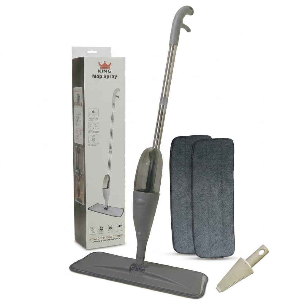 MOP SPRAY COM RESERVATÓRIO + 2 REFIS DE MICROFIBRA+LIMPADOR