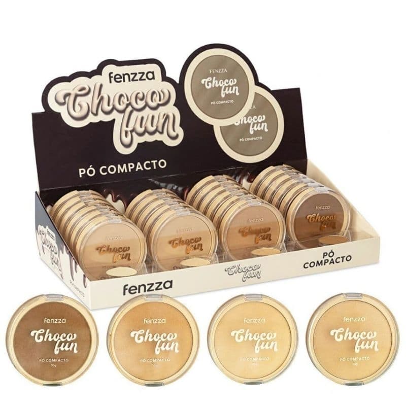 Fenzza Choco Fun Pó Compacto- Cobertura Natural e Toque Aveludado