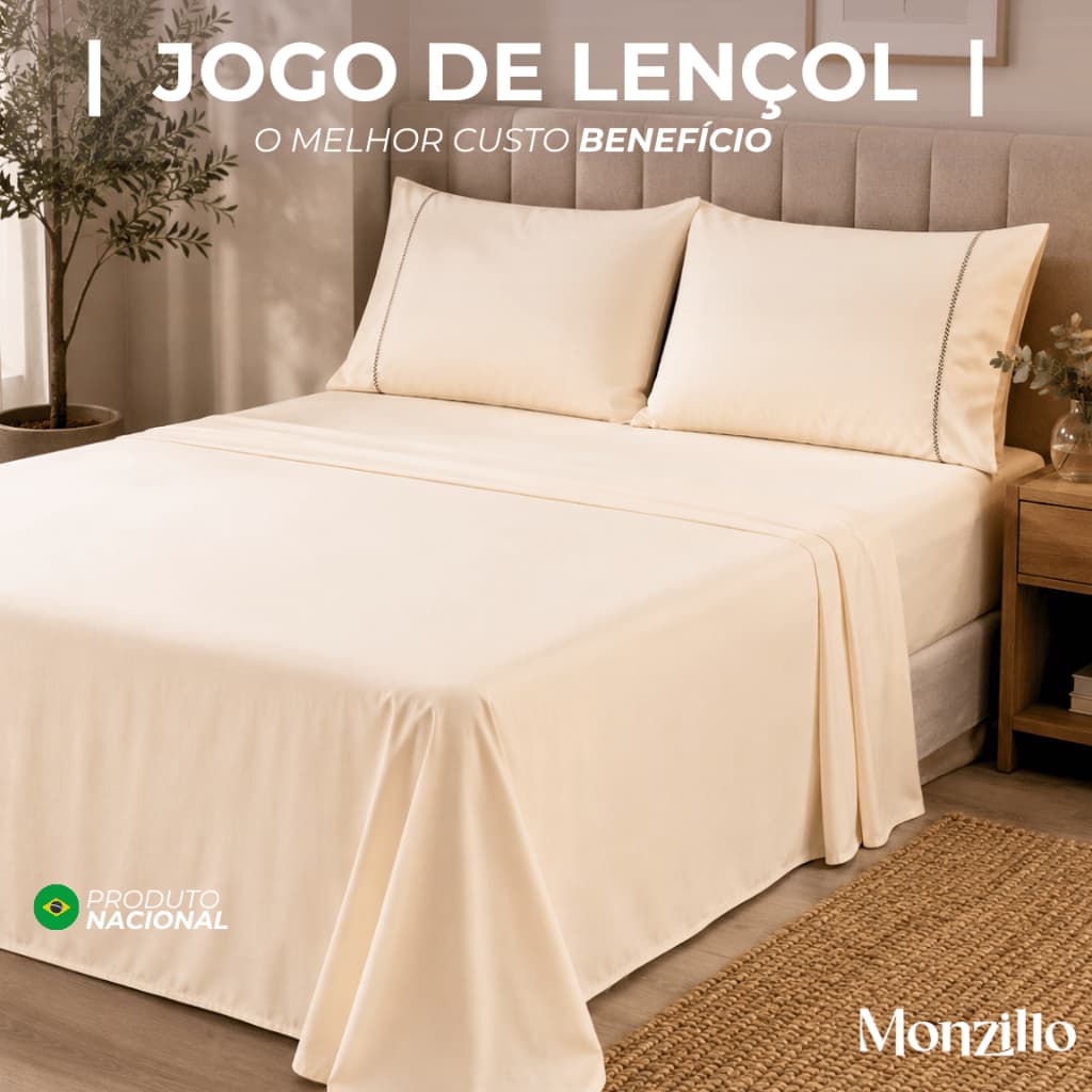 Lençol de Cima Sem Elástico | Todos os Tamanhos | 400 Fios | Bainha | Macio |