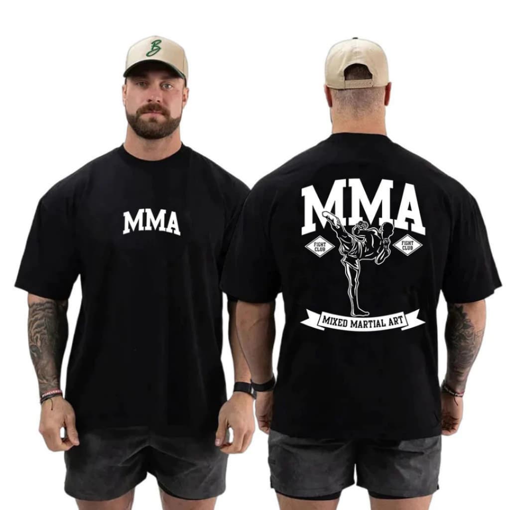 Camiseta Oversized Streetwear MMA Luta Artes Marciais Esportes Camisa 100% Algodão Premium