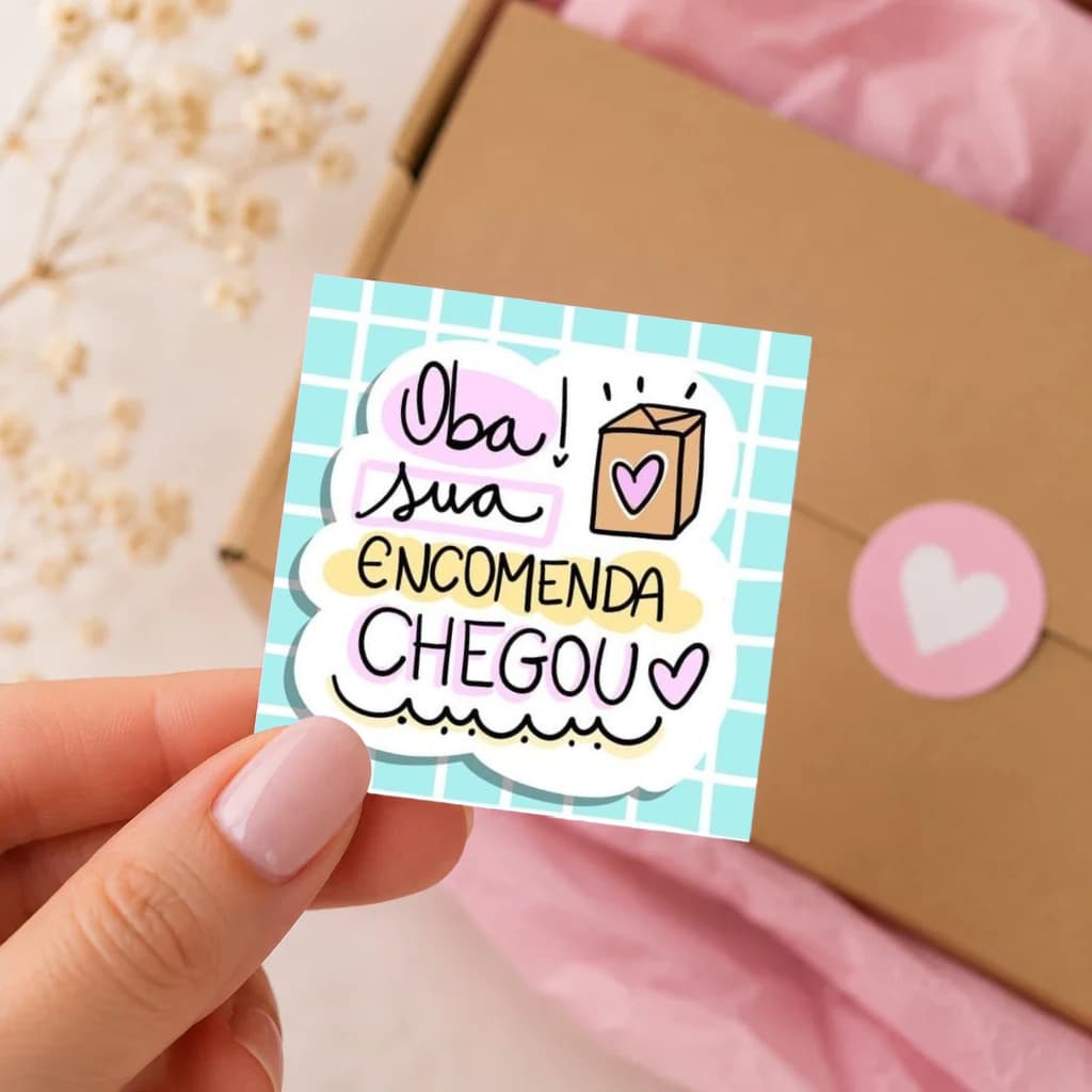 100 Tags Agradecimento ao cliente / Mini cartão para loja, empresa, mimo, pedido 5x5cm R:A05