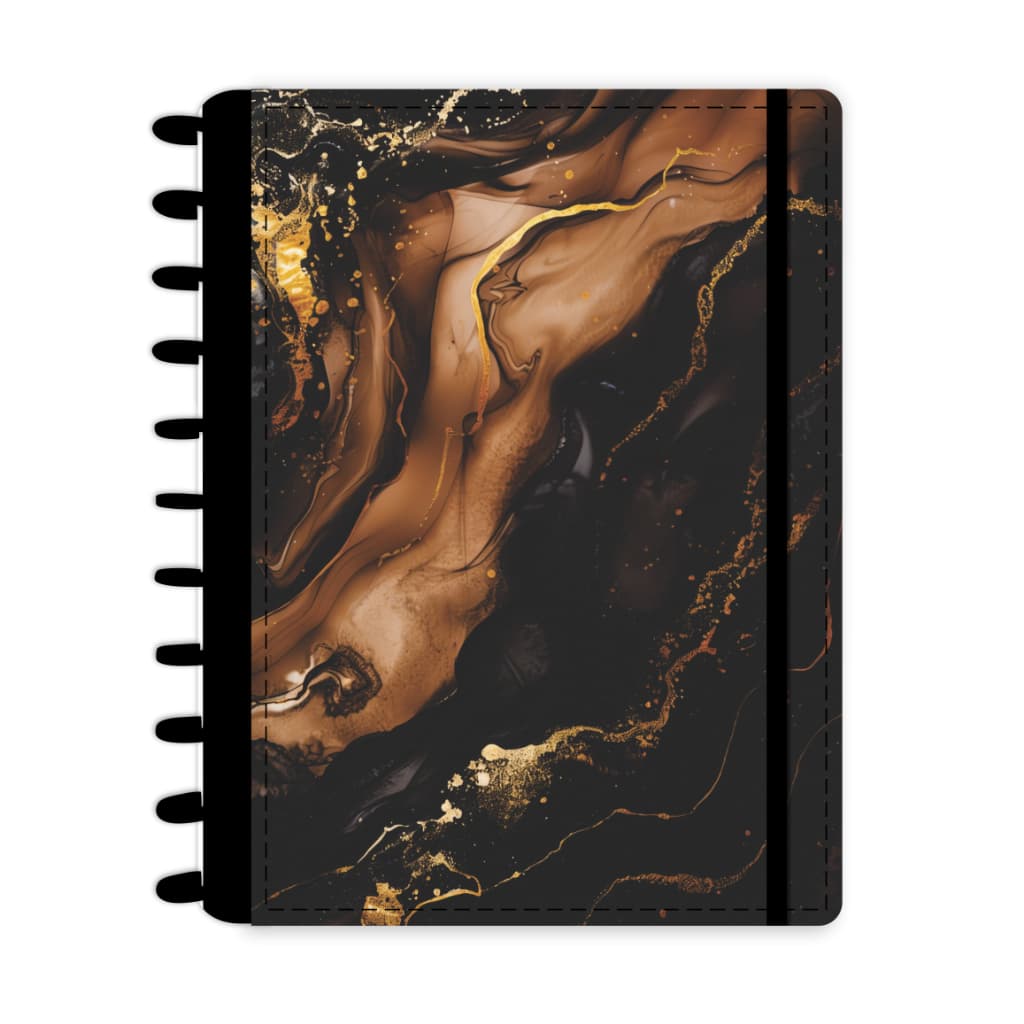 Caderno de Discos Mármore Marrom - Abyara Graf ( Tipo Caderno Inteligente)