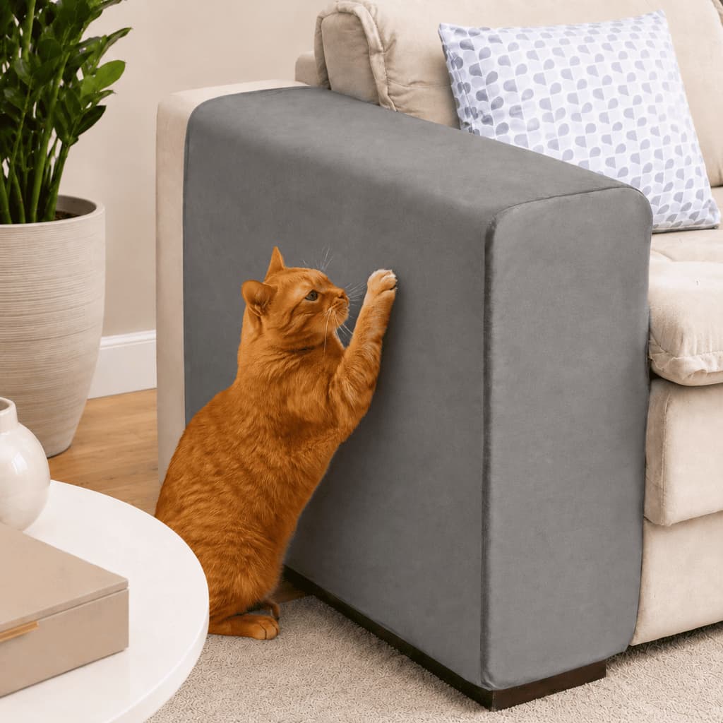 Protetor de Braço de Sofá Suede Capa Kit 2 4 Peças Macia Ajustável Elástico Pet
