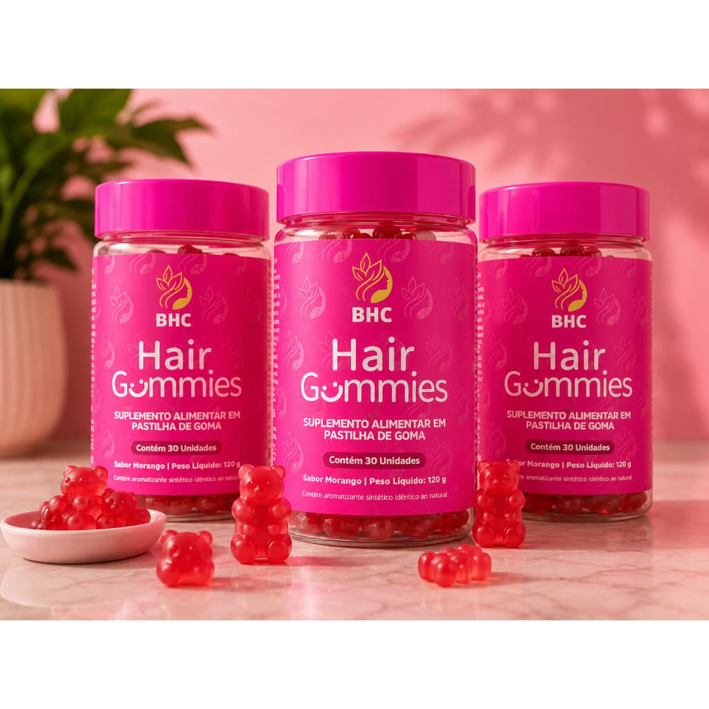BHC HAIR VITAMINA COM BIOTINA PARA CRESCER CABELO