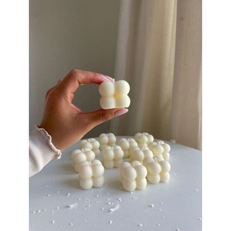 Bubble vela aromática branco.