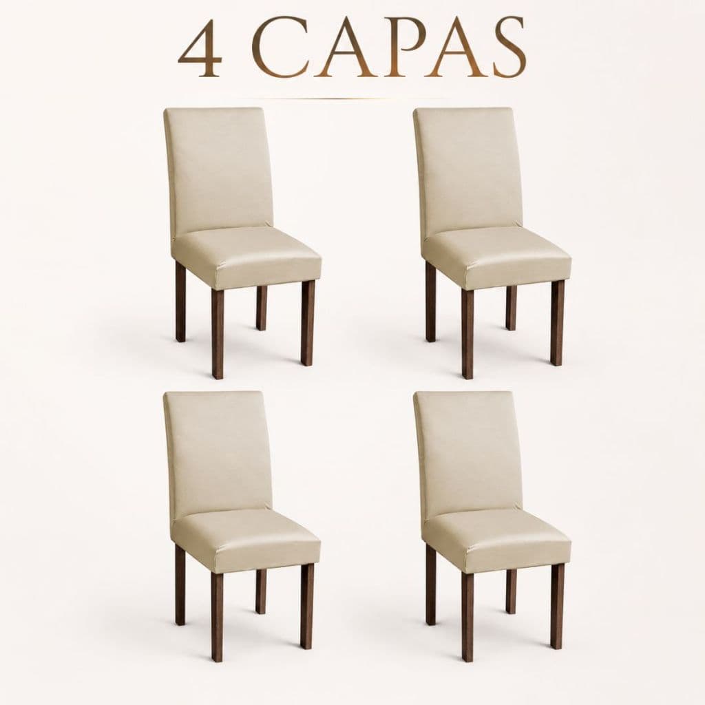 Kit 4 Capas de Cadeira de Jantar Jogo de Capa de Cadeira Malha Gel com Elástico Alta Qualidade