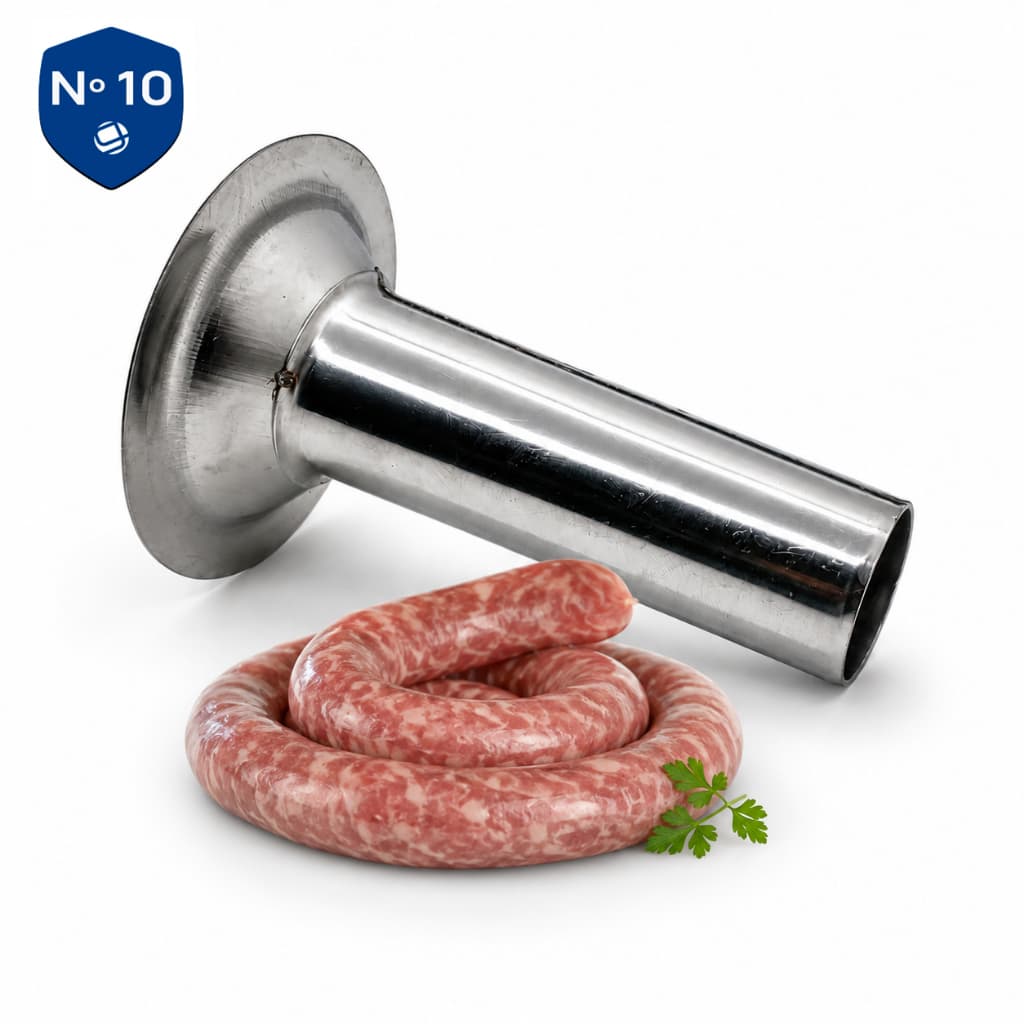Funil inox boca Nº10 para moedor de Carne embutidos Linguiça charcutaria moedor número 10 boca 10
