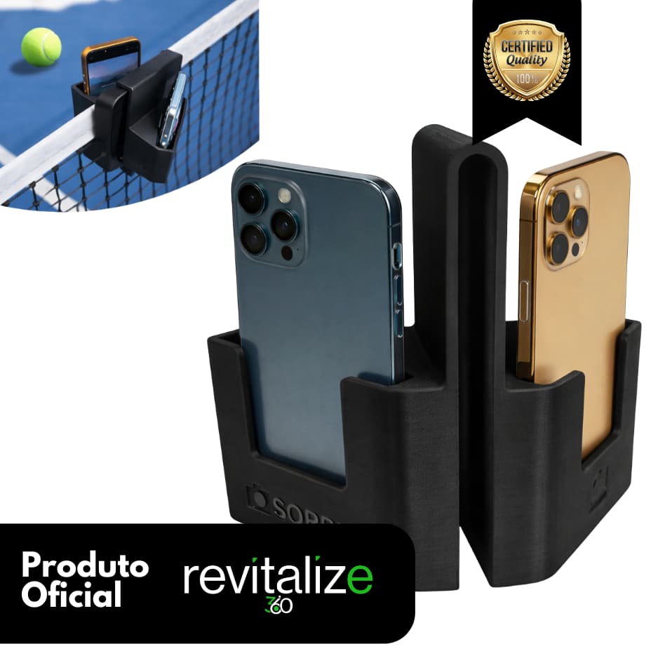 Suporte Celular de Rede Pra Beach Tennis e Jogos em Geral Duplo Universal Filmar Volei Badminton