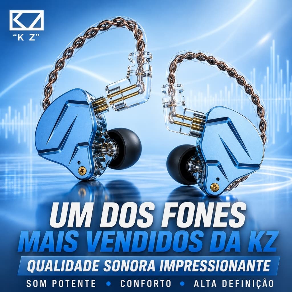 KZ ZSN Pro Fone In-Ear Híbrido 1DD+1BA em Metal | Hi-Fi e Retorno de Palco