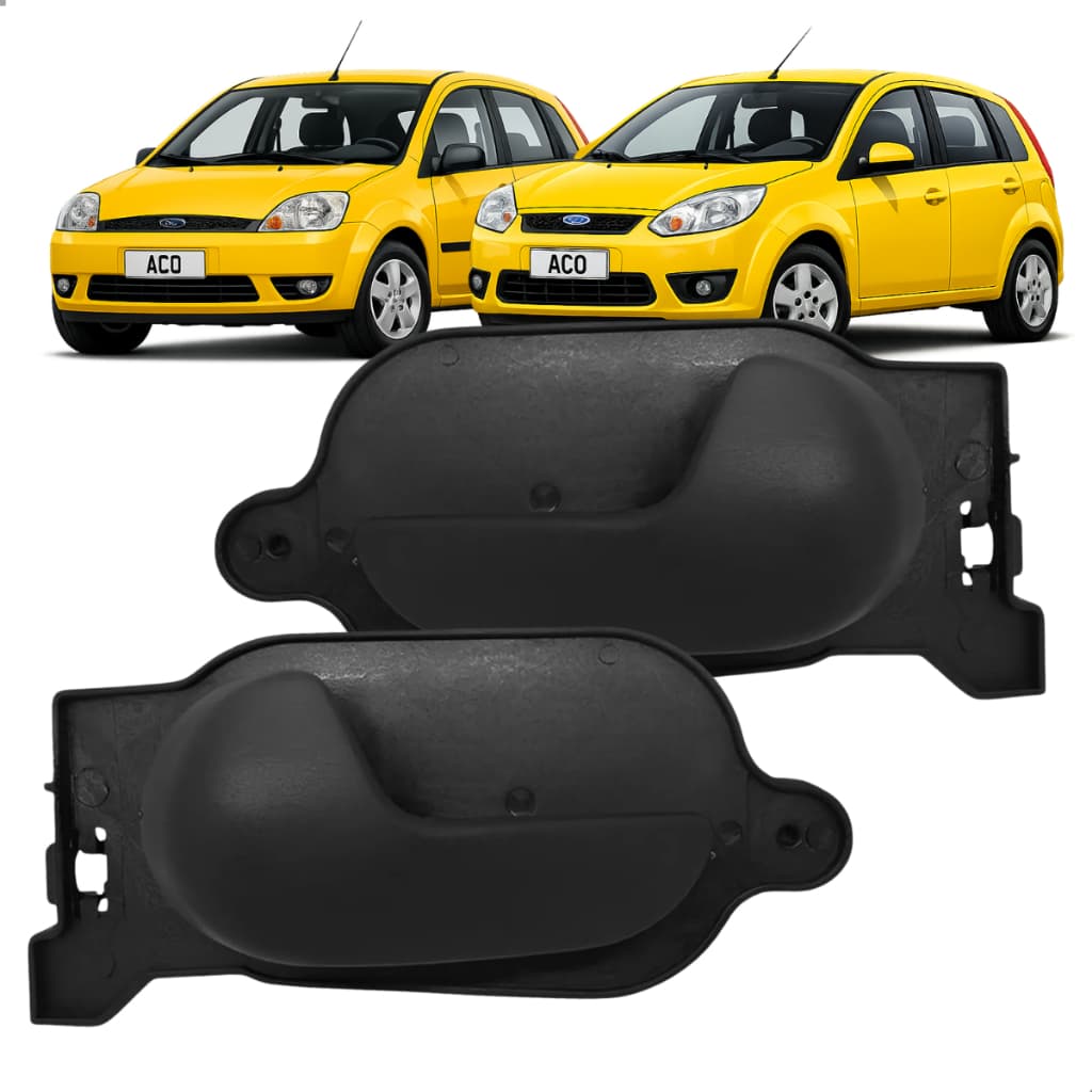 Puxador Maçaneta Interna Porta Dianteira ou Traseira Ford Fiesta 2002 a 2014 Preto