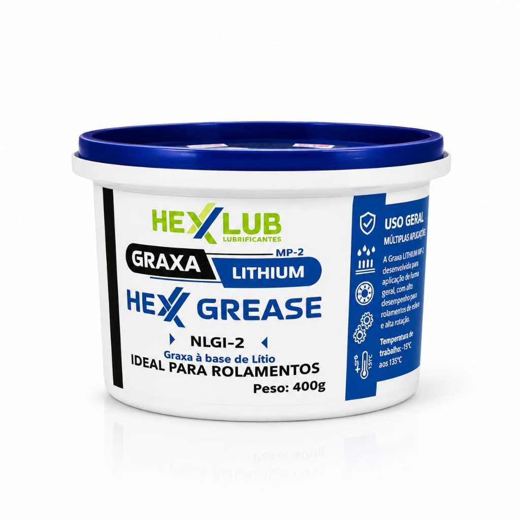 Graxa Azul Uso Geral Alta temperatura  a base de Litio MP2 Alto desempenho Hexxlub 400g