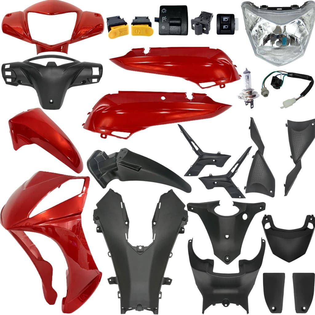 KIT CARENAGEM COMPLETA VERMELHA SHINERAY JET 50 2012 Á 2020