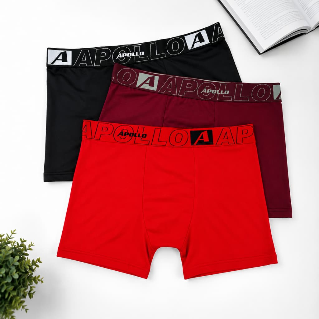 Kit 5 Cuecas Boxer Masculina Plus Size Apollo Microfibra Poliéster Premium Elástico Reforçado