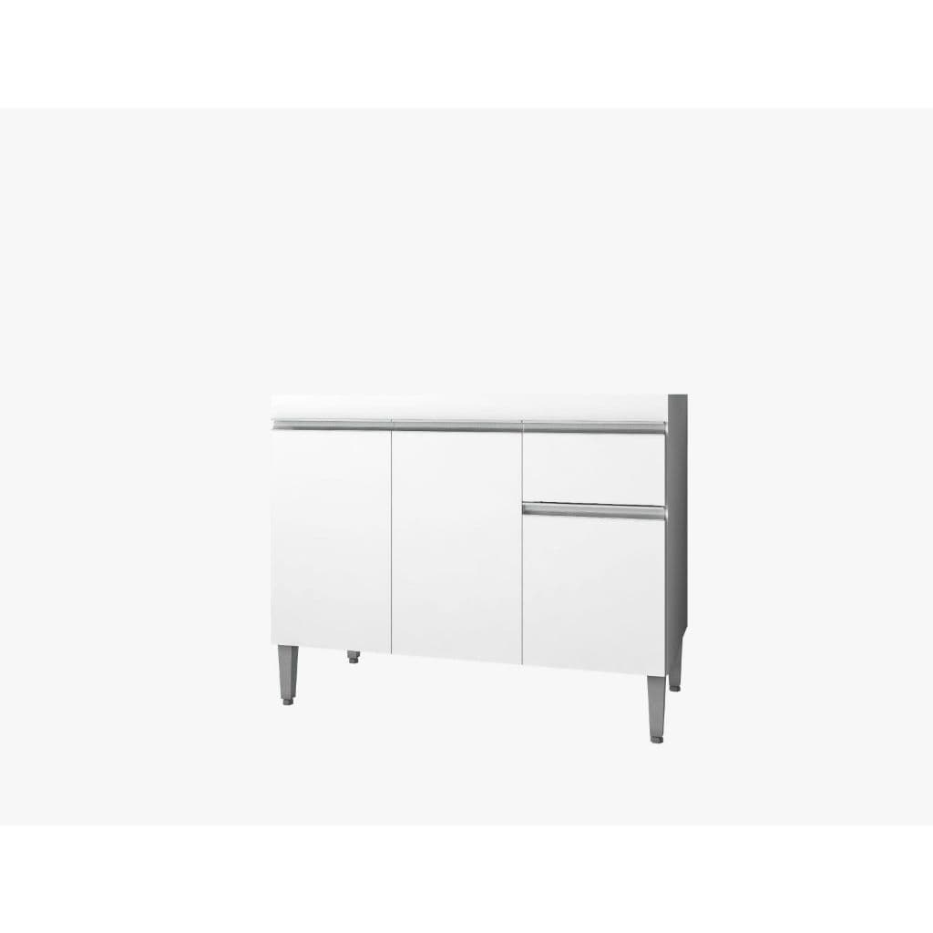 Balcão de Cozinha com 3 Portas e 1 Gaveta Armário Gabinete Multiuso Com Tampo.