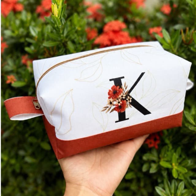 1unid Necessaire Box Com Alça Organizador Necesser Com Inicial Bolsinhas Para Viajem Maquiagem