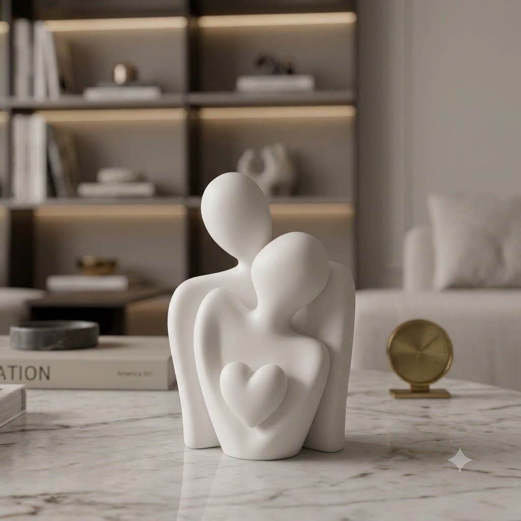 Escultura Casal Decorativa Moderna Estatua Minimalista