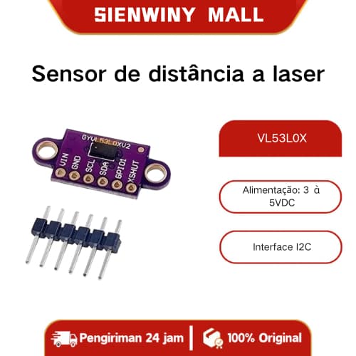 Sensor De Distância Laser Vl53l0x Time-of-flight Gyvl53l0xv2