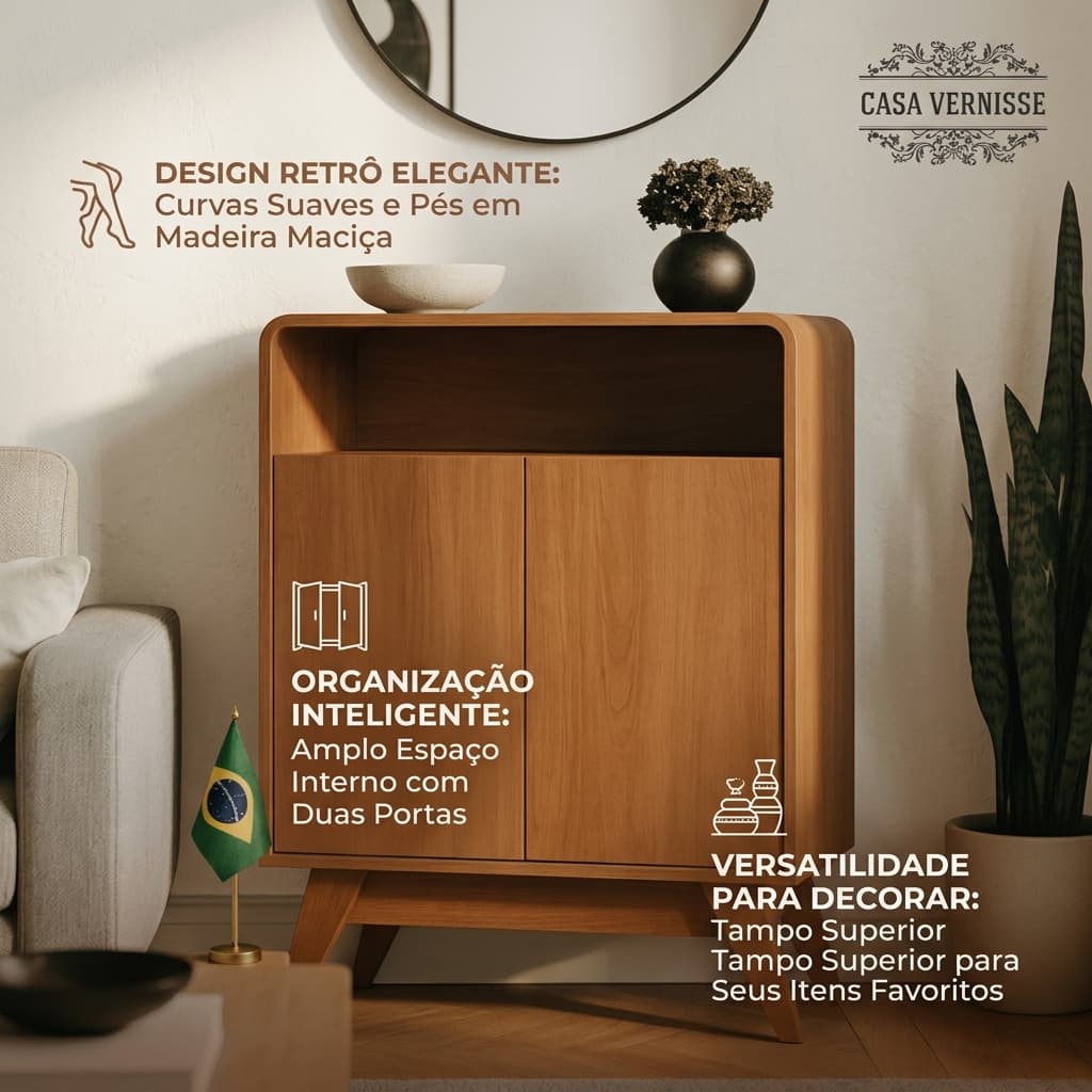 Buffet Aparador Nature Eccos 2 Portas Moderno Pronta Entrega/Envio imediato