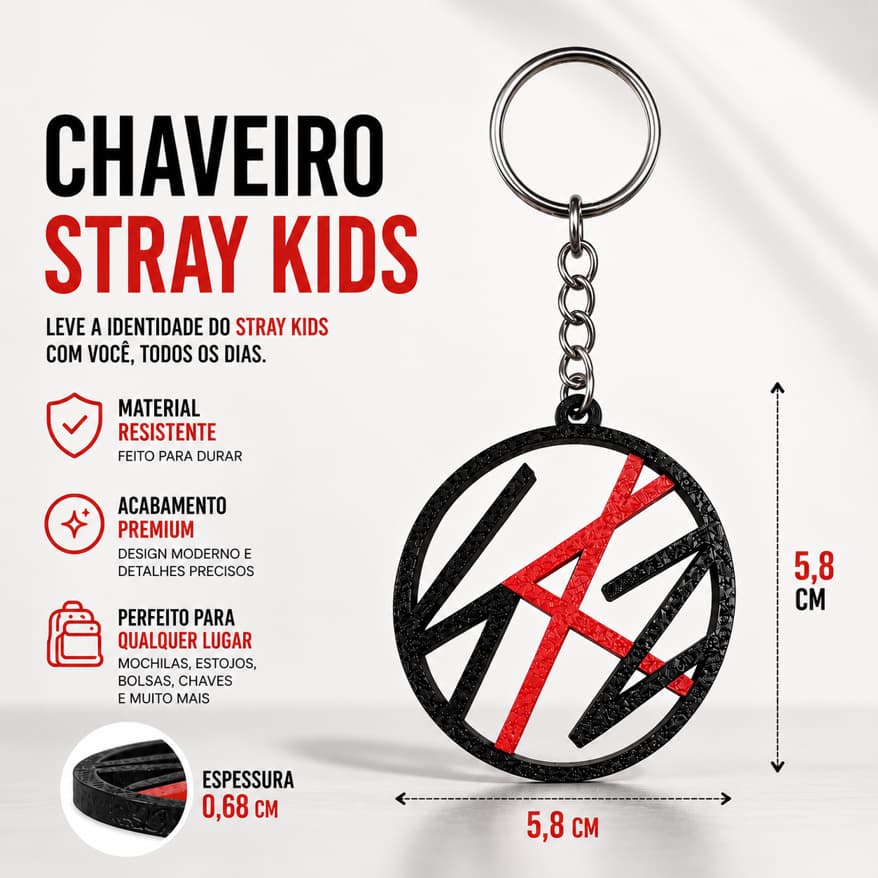 Chaveiro Stray Kids Banda Coreana Presentes K-pop logo
