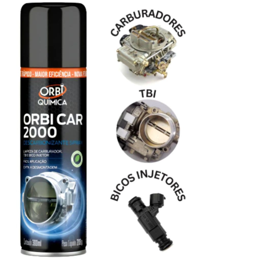 Descarbonizante Orbi Química Limpa Bico TBI e Carburador Spray Limpeza Sistema de Admissão Alta Performance