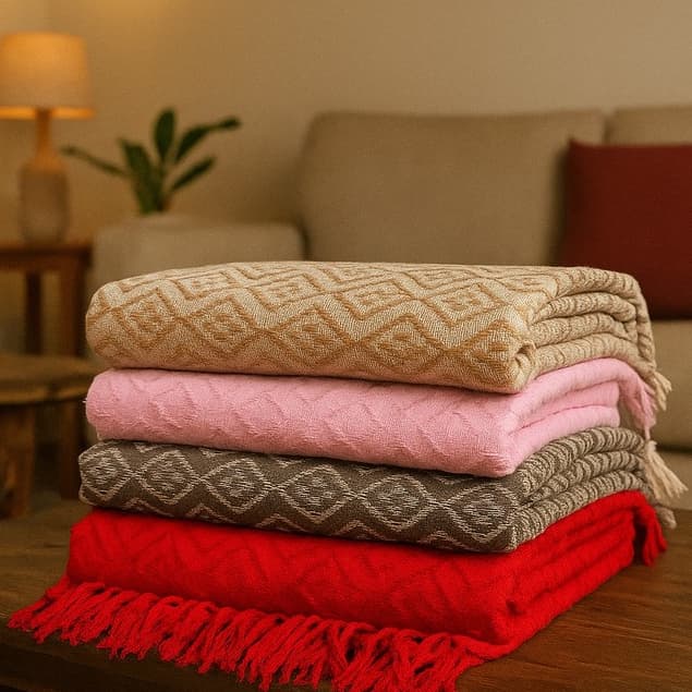 Kit 2 Mantas Tambaba Grande 2,30 x 1,70 m para Sofá, Cama ou Poltrona - Capa Proteção ou Decoração