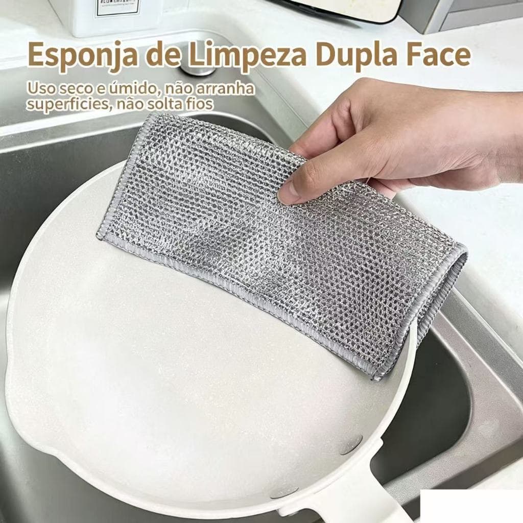 kit 5/10/20 de Limpeza Dupla Face, Malha de Aço Anti Gordura Não Risca Panelas para Cozinha