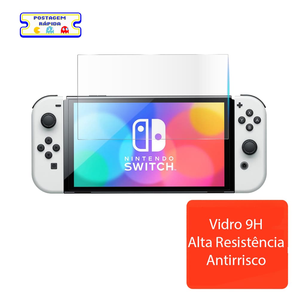 Película Vidro Temperado Nintendo Switch OLED 9H Antirrisco HD