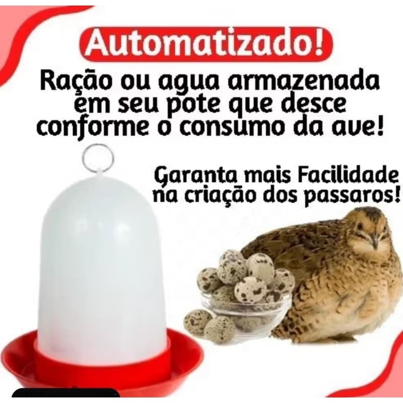 1Comedouro ou Bebedouro Automático para Aves – 750ml | Jel Plast