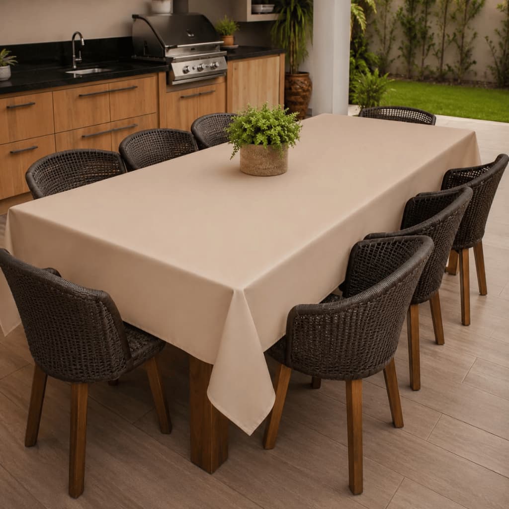 Toalha De Mesa 8 e 10  Lugares 2,60X1.50  Retangular Oxford Liso Acabamento em Bainha