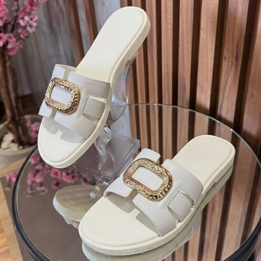 Sandalia Rasteirinha Feminina Flat Slide com Fivela Confortável na Moda - Promoção !