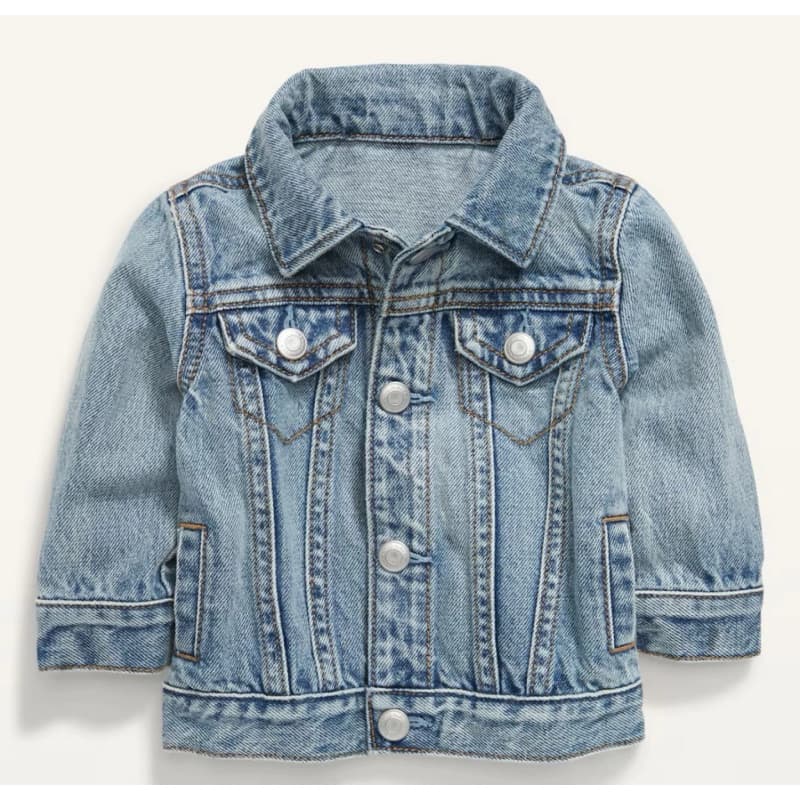 Jaqueta Jeans Infantil Old Navy Unissex | Jaqueta Jeans Clássica com Botões e Bolsos