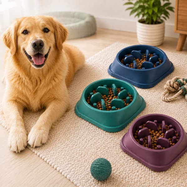 Comedouro Educativo Lento Tigela Pet para Cães e Gatos Antistress Obesidade Engasgo