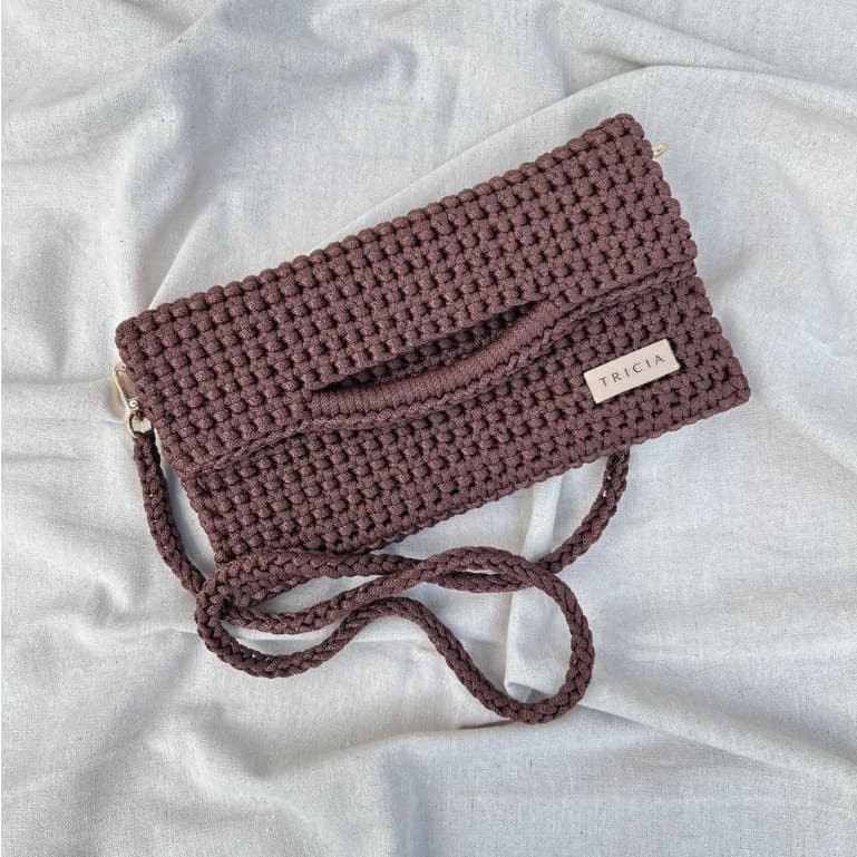 Bolsa Clutch Feminina de Crochê Artesanal Bolsa de Mão Elegante para Festa e Dia a Dia