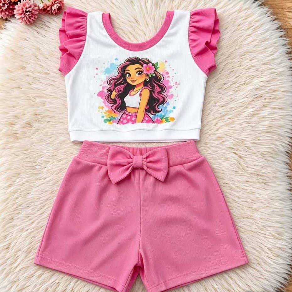 conjunto infantil menina,  Blusa + Short . veste 1, 2 e 3 anos, cores e estampas variadas. PROMOÇÃO!