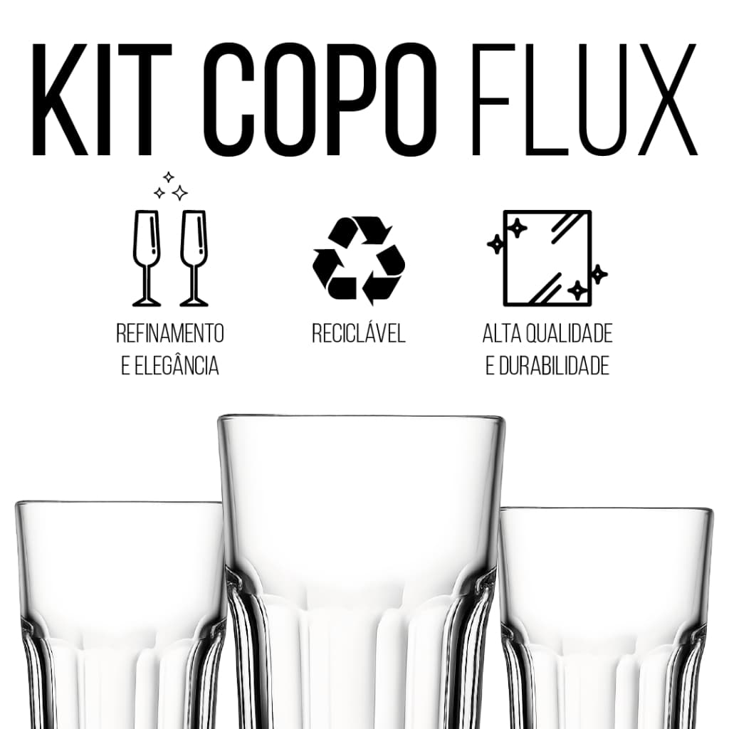 Kit Conjunto De Copos Vidro 360ml Copo De Vidro Resistente  Jogo De Copos Grosso escolha kit sua preferencia