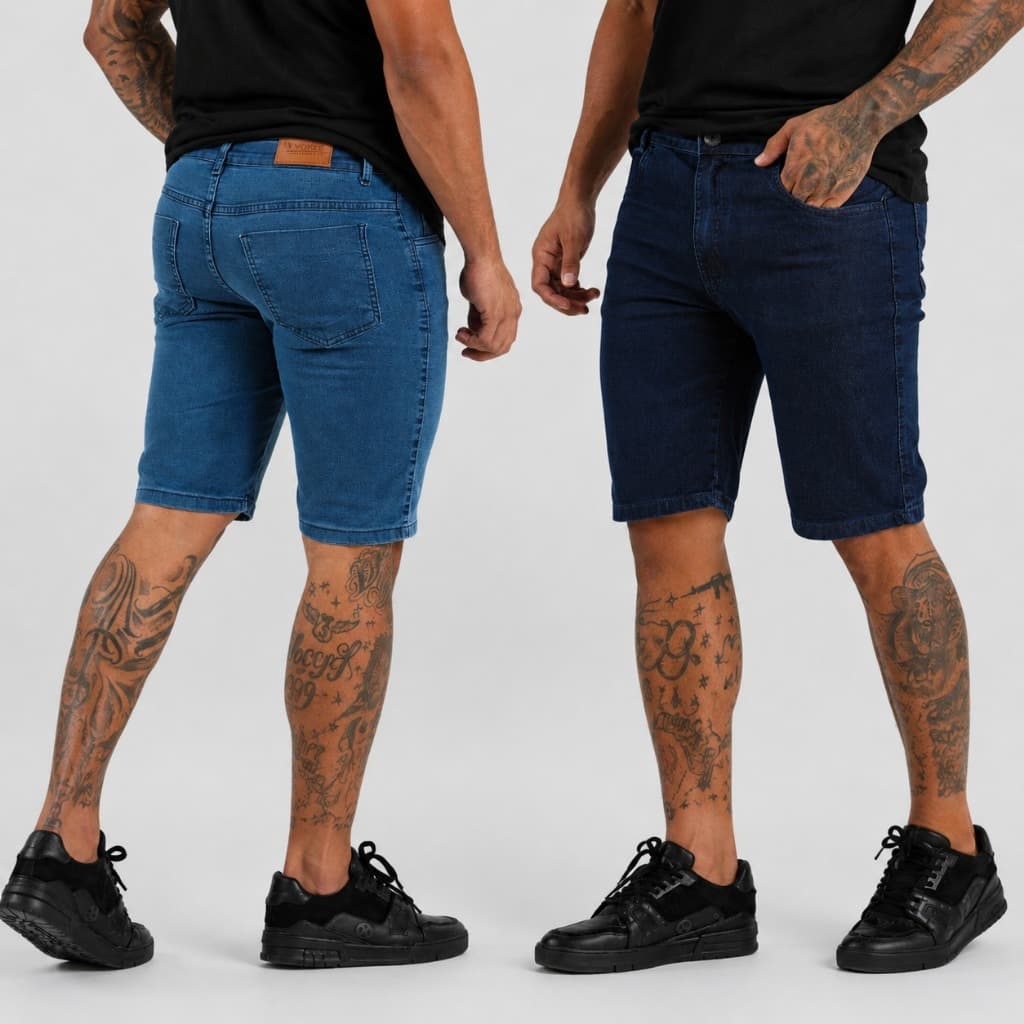 Bermuda Jeans Masculina Skinny Com Super Lycra Linha Premium Voker Original - Promoção !