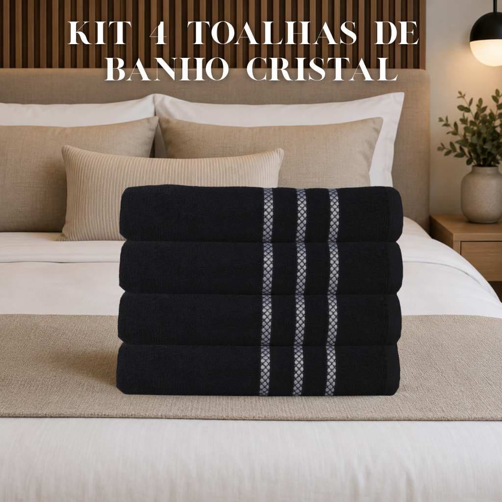 KIT 4 Toalhas de banho CRISTAL - 100% ALGODÃO - Linha Cristal - Maya Store.