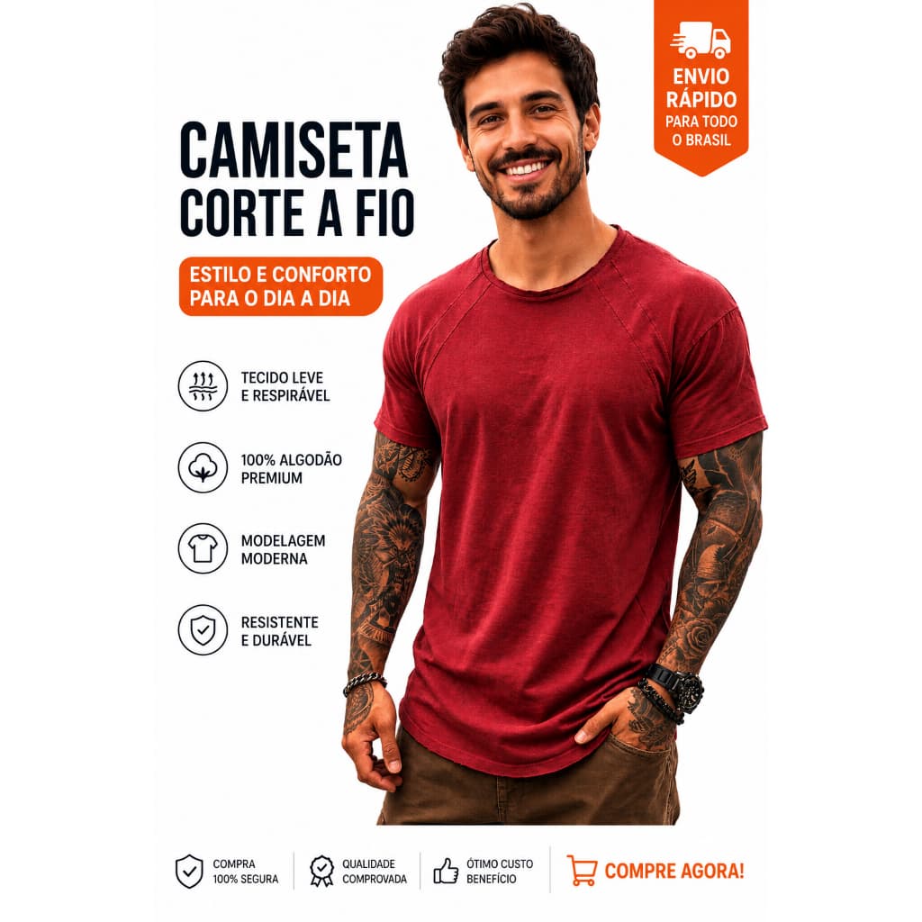 Camisa a fio -camiseta a fio-camisa para praia-camisa sem costura-camisa artistica-camisa masculina