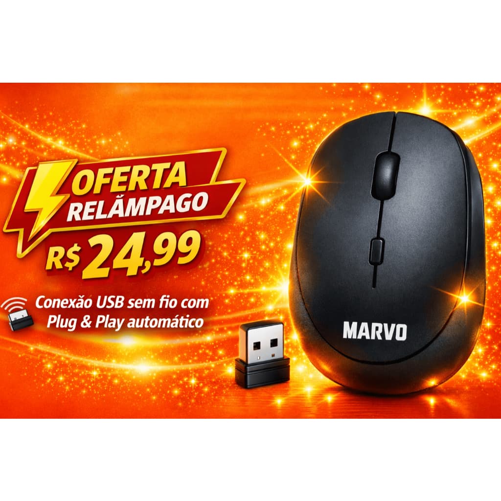 Mouse sem Fio - Usb Marvo