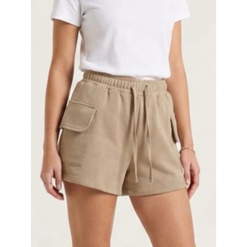 Short moletom Feminino bolso cargo Premium, tendência 2026