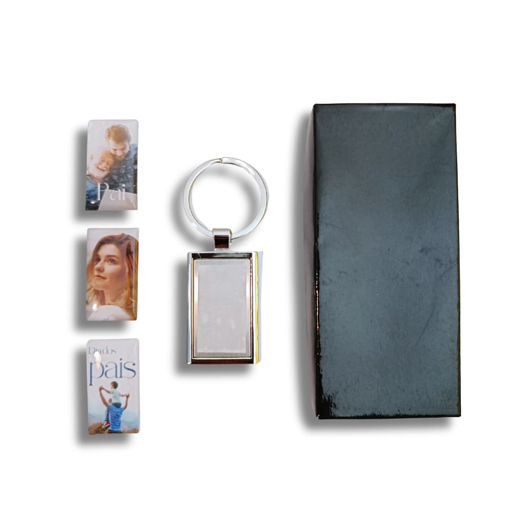 5 kits chaveiro luxo retangular de metal reforçado