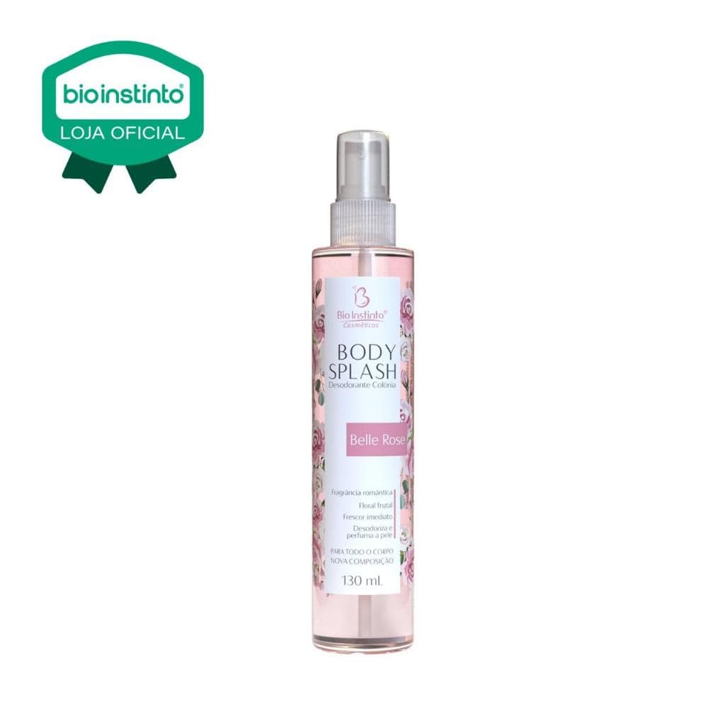 01 UN Body Splash BELLE ROSE 130ml Bio Instinto Colônia Corporal Desodorante Marcante Aroma Floral