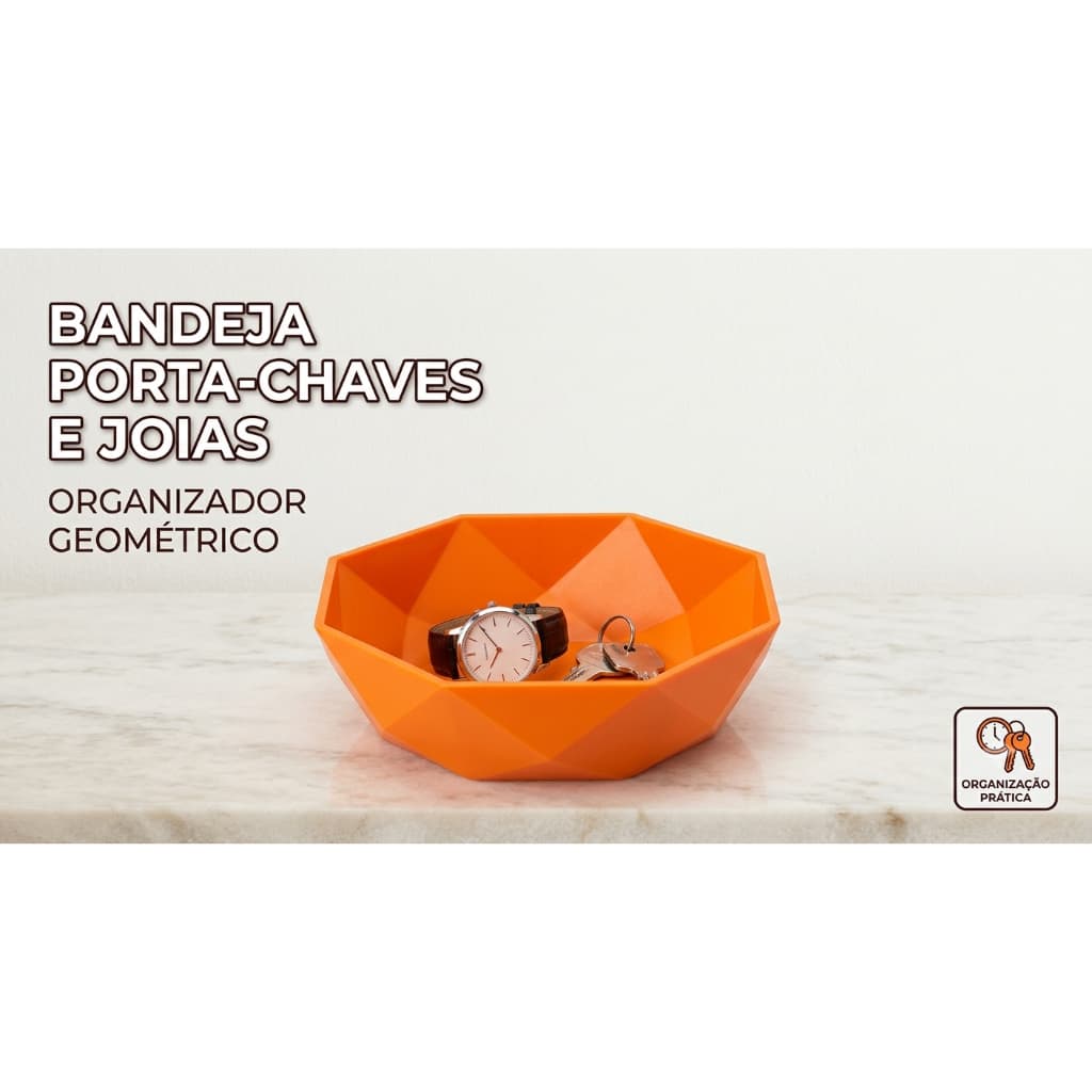Bandeja Decorativa Porta Chaves e Joias  Porta Treco Organizador de Mesa, Escritório, Hall de Entrada, Banheiro  Sala
