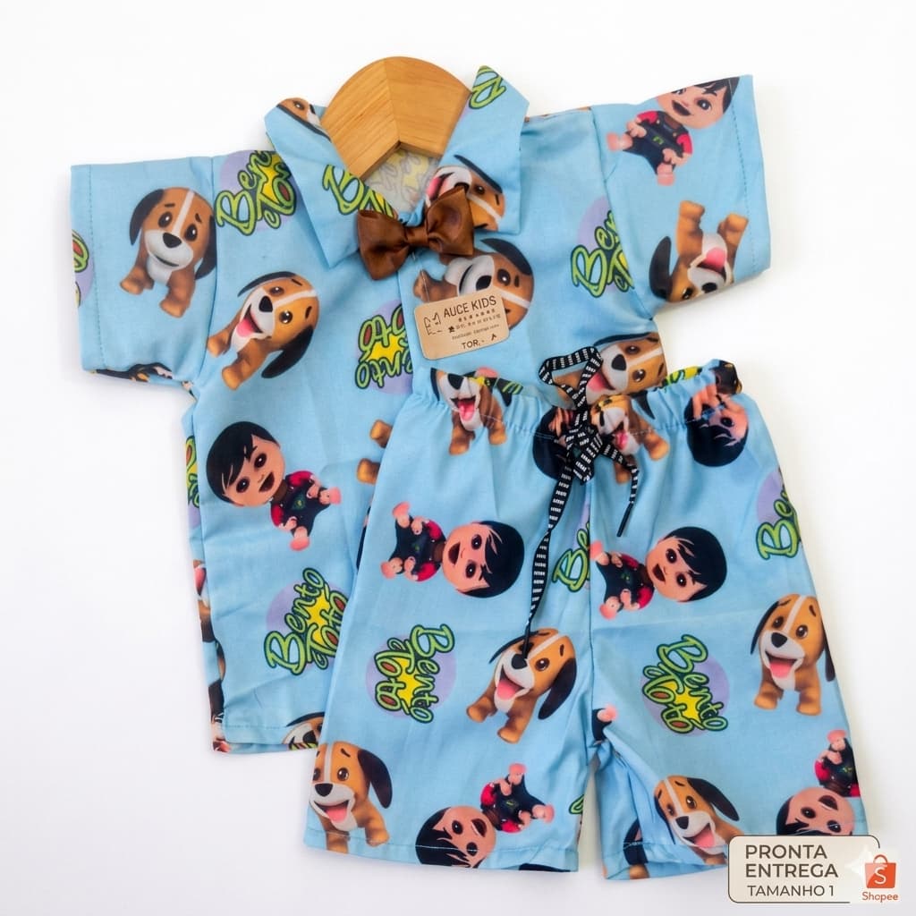 conjunto  mauricinho bento e toto com gravata e sem gravata  2 opções