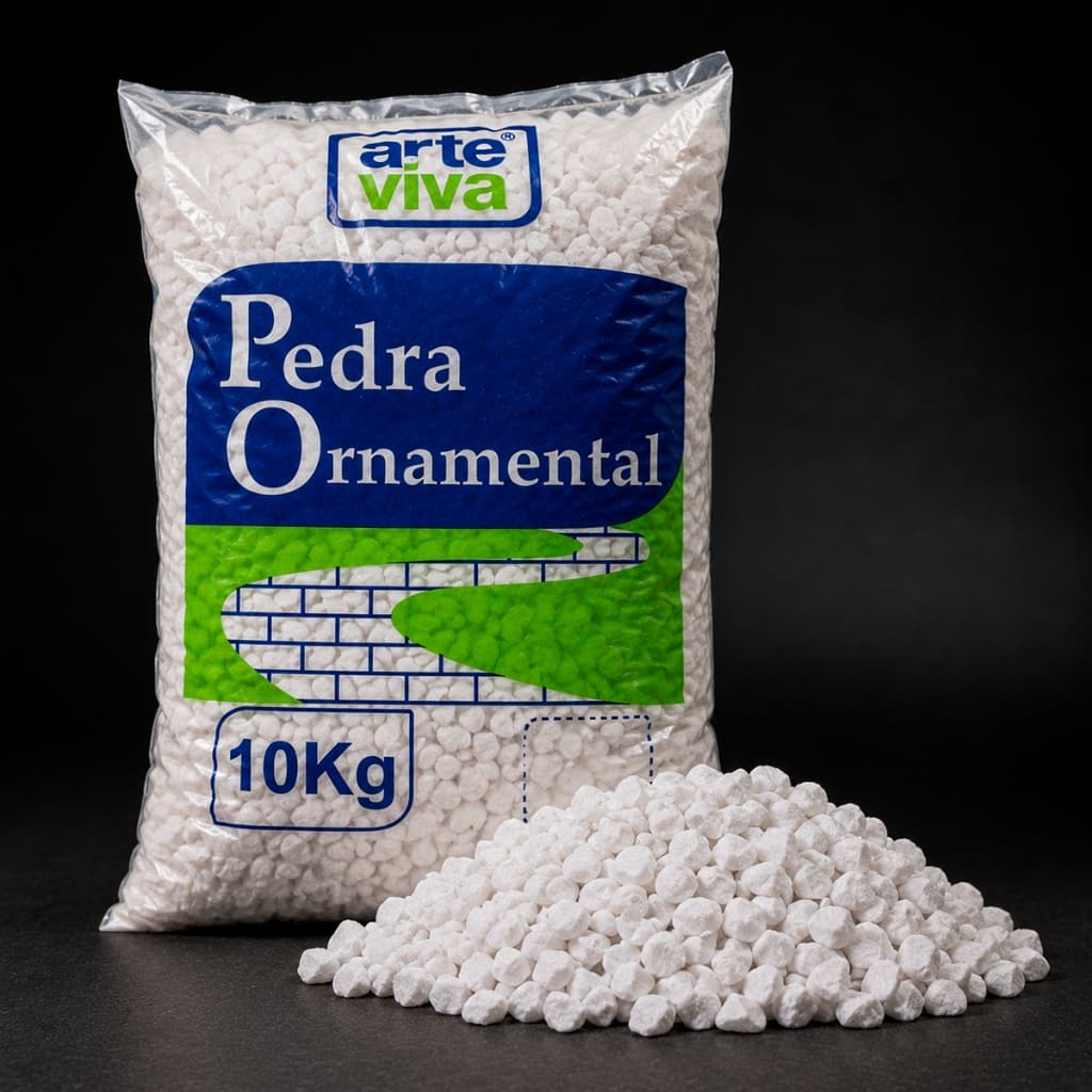 Pedra Branca Decorativa Para Vasos Jardins e Paisagismo Seixo Branco Dolomita Natural Premium