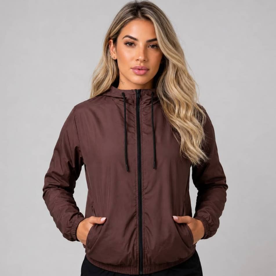 Jaqueta Corta Vento Feminina Impermeavel Tendencia Bolso Leve Corrida Academia Envio Rapido P ao XG