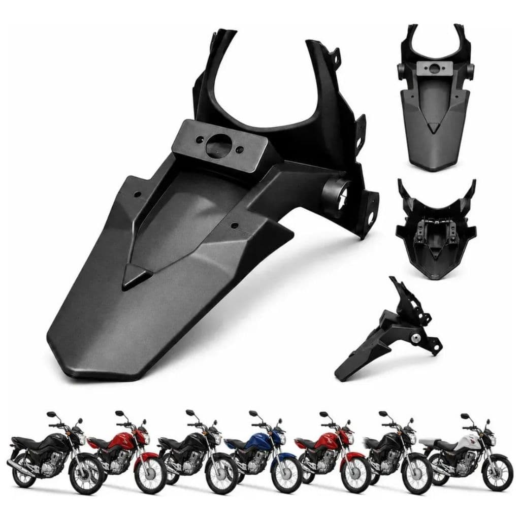 Paralama Traseiro Rabeta Suporte De Placa Honda CG Fan Titan Start Cargo 125 150 160 2014 A 2024