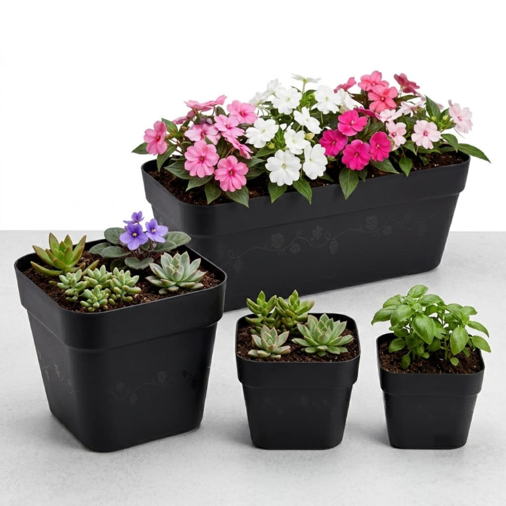 Kit de Vaso Jardineira Floreira Jardim Plantas Hortas Interno Externo Plantio Organizador